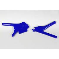 Protection de cadre Yamaha YZF 450 2003-2005 Bleu 89 Aluminium usiné Repose-pieds et tuyau d'échappement Marque XFUN Fabriqué en Italie