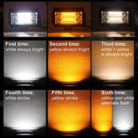 Feux stroboscopiques à double couleur de 5 pouces 72w, pods LED ambre clignotant, feux de brouillard tout-terrain 4x4, feux de travail LED jaunes et blancs