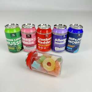 Alimentador bonito de 60ml y 80ml con logotipo en forma de chupete, tarro de plástico transparente, embalaje de tarro de caramelo de goma - Product Image 3