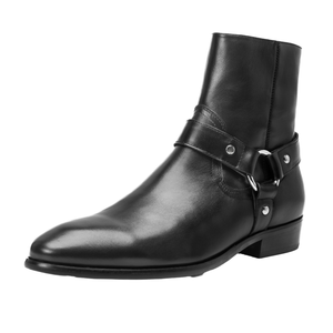Vente chaude hommes haut bottes en cuir nouveau Style grande taille hiver cheville en cuir véritable EVA étanche côté Zip Design plat - Product Image 4