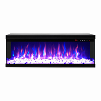 Cheminée électrique à 3 côtés de 50''60'' avec logo personnalisé, vitesse de flamme réglable, pour la maison et le bureau