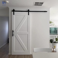 Kit de porte coulissante de style grange, fixation murale, en bois MDF, design personnalisé, direct usine, quincaillerie de rail intérieur, pour chambre et maison