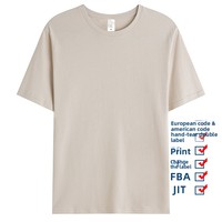Kaos oblong pria katun murni merek vintage 200G impor, ukuran besar, bernapas, warna polos