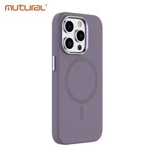 Mutural Best Seller Étui de téléphone en silicone liquide pour iPhone 15 Pro Max Étui magnétique de luxe pour téléphone