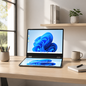 Ordinateur portable Samson 14 pouces à double écran, Windows 11 Education, 16 Go de RAM DDR4, écran IPS, processeur Intel Quad Core, SSD, Wi-Fi, écran tactile, nouveau, métal, US - Product Image 3