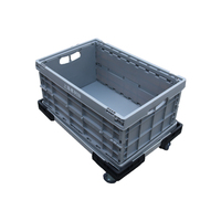 JOIN Transport Caisses en plastique pliantes Boîtes de déménagement Boîte de rangement logistique empilable avec couvercle coulissant
