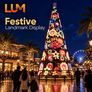 <span class=keywords><strong>Árbol</strong></span> <span class=keywords><strong>de</strong></span> <span class=keywords><strong>Navidad</strong></span> Cónico Floral <span class=keywords><strong>de</strong></span> 10m <span class=keywords><strong>de</strong></span> Altura <span class=keywords><strong>con</strong></span> <span class=keywords><strong>Luces</strong></span> <span class=keywords><strong>LED</strong></span> y Marco <span class=keywords><strong>de</strong></span> Aluminio Pintado para Decoración Navideña Luming Lighting - Product Image 1