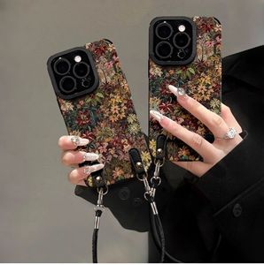 <span class=keywords><strong>Funda</strong></span> para <span class=keywords><strong>iPhone</strong></span> 17 16 Pro 15 Max <span class=keywords><strong>con</strong></span> diseño de pintura al óleo y <span class=keywords><strong>cuerda</strong></span> para colgar, <span class=keywords><strong>funda</strong></span> de silicona y cuero para <span class=keywords><strong>iPhone</strong></span> <span class=keywords><strong>13</strong></span> 15, estilo retro pequeño y original - Product Image 2