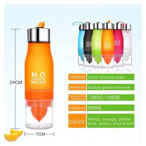 ขวดน้ำพลาสติกขนาด 650 มล. ขวดใส่ผลไม้สำหรับชงเครื่องดื่ม ขวดน้ำสำหรับเล่นกีฬากลางแจ้ง น้ำผลไม้ น้ำมะนาว ขวดน้ำพกพา - Product Image 5