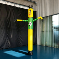 Danseur gonflable publicitaire extérieur personnalisé 6m Jaune, résistant à l'eau et aux UV, en tissu Oxford, installation facile