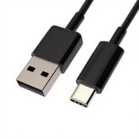 Cable de Carga Rápida USB-C a USB-A 2.0 3A de 480 Mbps para iPhone 16/15 y Laptops, 1 m, Negro, Tipo TPE