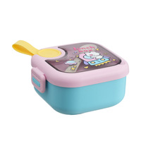 Boîte à lunch pour enfant Wishome, boîte à nourriture pour tout-petits avec poignée de transport, cuillère, ciseaux à nourriture, boîte portable étanche pour pique-nique et voyage