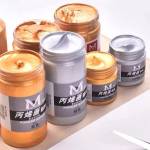 Arte <span class=keywords><strong>con</strong></span> purpurina Pintura acrílica metálica Oro Plata 100ml 300ml 500ml 1200ml Estudiante Colores metálicos Acrílicos en la pared Camisa - Product Image 1
