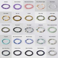 Bracelet extensible en perles de cristal de 8 mm, bracelet de guérison en pierres précieuses mélangées, perles rondes, vente en gros