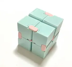 Mainan kecerdasan artefak Anti tekanan kubus jari Macaron warna kubus dekompresi kubus tak terbatas