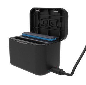 Casing Pengisi Daya Baterai Ganda untuk Kamera Aksi Insta360 X4, Kotak Penyimpanan Charger <span class=keywords><strong>USB</strong></span> C, Aksesoris Fotografi Vlog dan Perjalanan yang Ringkas - Product Image 2
