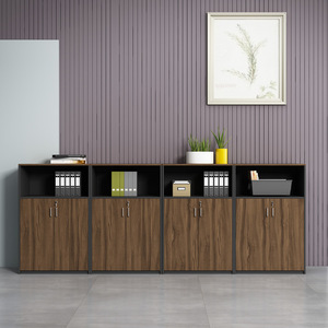 Diseño elegante Muebles de oficina modernos Panel de madera de 2 puertas Almacenamiento de oficina Archivadores laterales Estantes Cerradura Almacén de hotel - Product Image 5