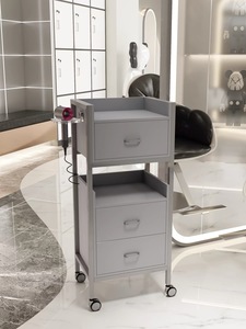 Modern Gold Barber Chair Set Salon Furniture Wood <b>Trolley</b> Hairdressing Fashionable Beauty Shop <b>Tool</b> Cart - Product Image 6