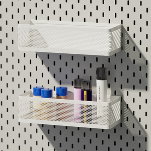 Cesta de almacenamiento metálica alargada para colgar en pared, accesorio para panel perforado, contenedor organizador - Product Image 1
