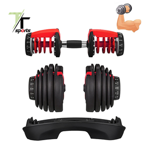 TTSPORTS Commercial Fitness Pesas Haltères réglables d'haltérophilie 24kg 90lbs 40 <span class=keywords><strong>Kg</strong></span> Ensemble d'haltères en livres - Product Image 5