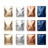 Sachet à fond plat personnalisé en stock avec poignée, en PE et feuille d'aluminium de qualité alimentaire, pour l'emballage du café moulu, idéal pour le café filtre.