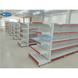 Étagère gondole à 5 niveaux perforée pour supermarché, 1,8 m, légère, avec revêtement en poudre, autoportante, verticale - Product Image 5