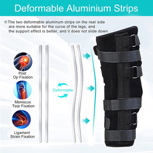 HKJD Férula Ortopédica de Rodilla Personalizada con Soporte de Pierna Recta, Inmovilizador de Rodilla de Tres Paneles, Paneles Laterales Largos Ajustables, Férula de Pierna - Product Image 2