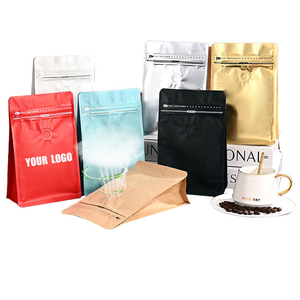 Sacs à café personnalisés imprimés avec soufflet latéral et fond plat, emballage plastique refermable pour café - Product Image 4