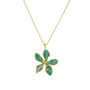 Flower Pendant Necklace Gold Plated Stainless Steel Clavicle Chain Daily Wear Gift Jewelry N4210 - Product Image 5