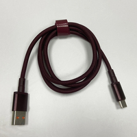 Câble de données USB C - USB C en aluminium tressé rouge cerise de 1 m, câble de charge rapide 60 W pour iPhone 18 Pro Max
