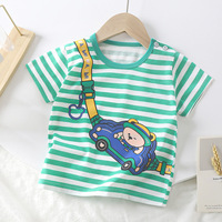 Vêtements d'été pour enfants, garçons et filles, t-shirt en coton à manches courtes, col rond, imprimé animal de dessin animé, pour tout-petits de 1 à 8 ans