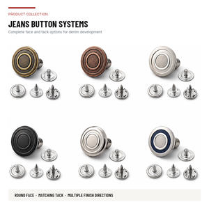 Boutons de jeans personnalisés avec logo, design gravé, en alliage de zinc et laiton, style embossé, attaches écologiques pour jeans, jupes et shorts - Product Image 2