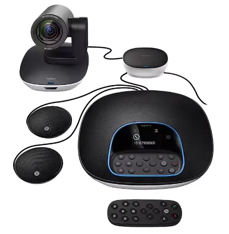 Logitech CC3500e Webcam bisnis, kamera web sistem konferensi Audio Video HD Grup