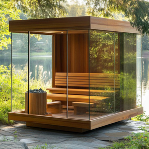 2 Người Bropool Hiện Đại Thông Minh Ngoài Trời Phòng Tắm Hơi Rắn Gỗ <span class=keywords><strong>Cube</strong></span> Thiết Kế Với Ánh Sáng Màu Đỏ Nhà Máy Giá Tắm - Product Image 6