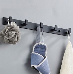 ตะขอแขวนผนังไม้ไผ่สีดำแบบนอร์ดิก ไม่ต้องเจาะผนัง เป็นมิตรกับสิ่งแวดล้อม 5 ตะขอ สำหรับห้องนอน ห้องน้ำ ตู้เสื้อผ้า แขวนเสื้อคลุม ผ้าเช็ดตัว - Product Image 6