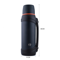 Thermos de 2,5 litres avec poignée ergonomique, bouteille d'eau en acier inoxydable anti-fuite, garde au chaud et au froid pendant 24 heures