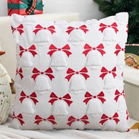 Housse de coussin décorative en peluche douce et moelleuse pour sapin de Noël, style bohème pour canapé, chambre à coucher, décoration de la maison, cadeaux du Nouvel An