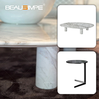 Ensemble de tables basses extensibles réglables en hauteur en marbre Calacatta moderne Gladstone, mobilier de salon de luxe minimaliste, fabrication en usine