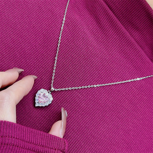 Exquisito conjunto de joyería de tres piezas simple de onda Coreana de lujo anillo de amor rosa de moda Latón chapado en oro para el Día de San Valentín - Product Image 2