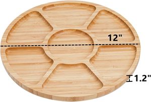 Plateau de service divisé Relish Sectional Snack <span class=keywords><strong>Tray</strong></span> avec 7 compartiments mobiles pour bonbons 13 ''Veggie <span class=keywords><strong>Tray</strong></span> Container Bowls - Product Image 5