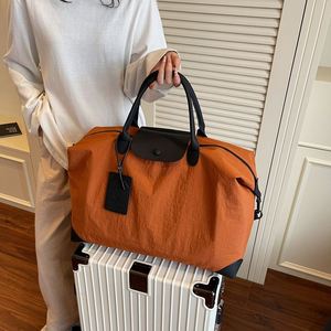 Sacs de voyage unisexes personnalisés avec logo de marque, sacs de rangement pour bagages de couleur unie simple, sacs fourre-tout de grande capacité pour voyager - Product Image 3