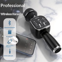 Téléphone portable karaoké pour enfants avec microphone à condensateur intégré DS813 5.0 pour divertissement audio et chant
