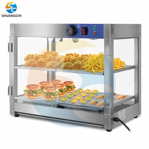 Exhibidor de Alimentos Comercial para Mostrador, de Acero Inoxidable, 100L de Gran Capacidad, con Puerta y Calefacción Eléctrica - Product Image 1