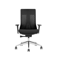 Fauteuil de bureau moderne avec design exécutif réglable, ergonomique, en tissu maillé, métal et mousse