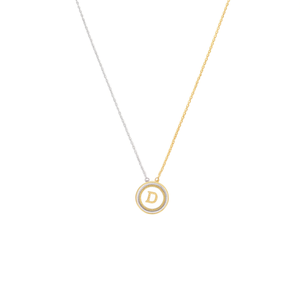 Collana con Ciondolo Lettera D Angelina, 2Cm, Tono Argento e Oro, Catena a Serpente in Acciaio Inossidabile, Minimalista, per Uso Quotidiano, Regalo - Product Image 1