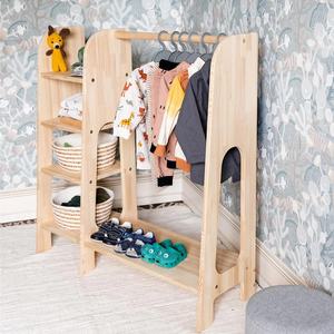 <span class=keywords><strong>Porte</strong></span>-vêtements <span class=keywords><strong>Montessori</strong></span> pour enfants avec étagère <span class=keywords><strong>Porte</strong></span>-vêtements en bois pour tout-petits Rangement pour vêtements pour enfants - Product Image 4