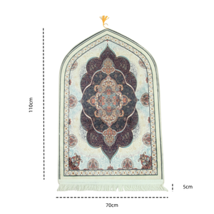 Foldable <b>Muslim</b> Non-Slip Fine Velvet Novelty Floral Arch <b>Prayer</b> <b>Mat</b> for Home and Travel - Product Image 1