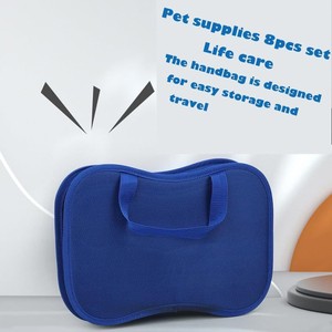 Juego de 8 Piezas de Artículos de Aseo Plegables y Ecológicos de Nailon para <span class=keywords><strong>Perros</strong></span> y Gatos, con Cepillo, Peine, Cortauñas - Product Image 5