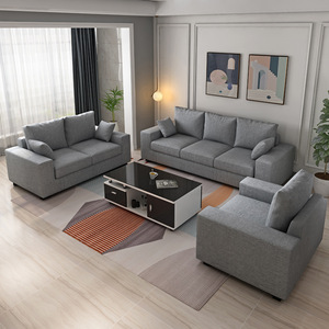 Canapé en tissu de lin pour petit appartement, style moderne minimaliste, double ou triple, en tissu technique et latex, canapé d'angle pour salon - Product Image 2