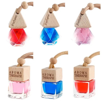 Diffuseur d'air liquide de luxe écologique en gros pour voitures, kit de parfum suspendu pour voiture, ensemble cadeau pendentif en verre, parfum longue durée